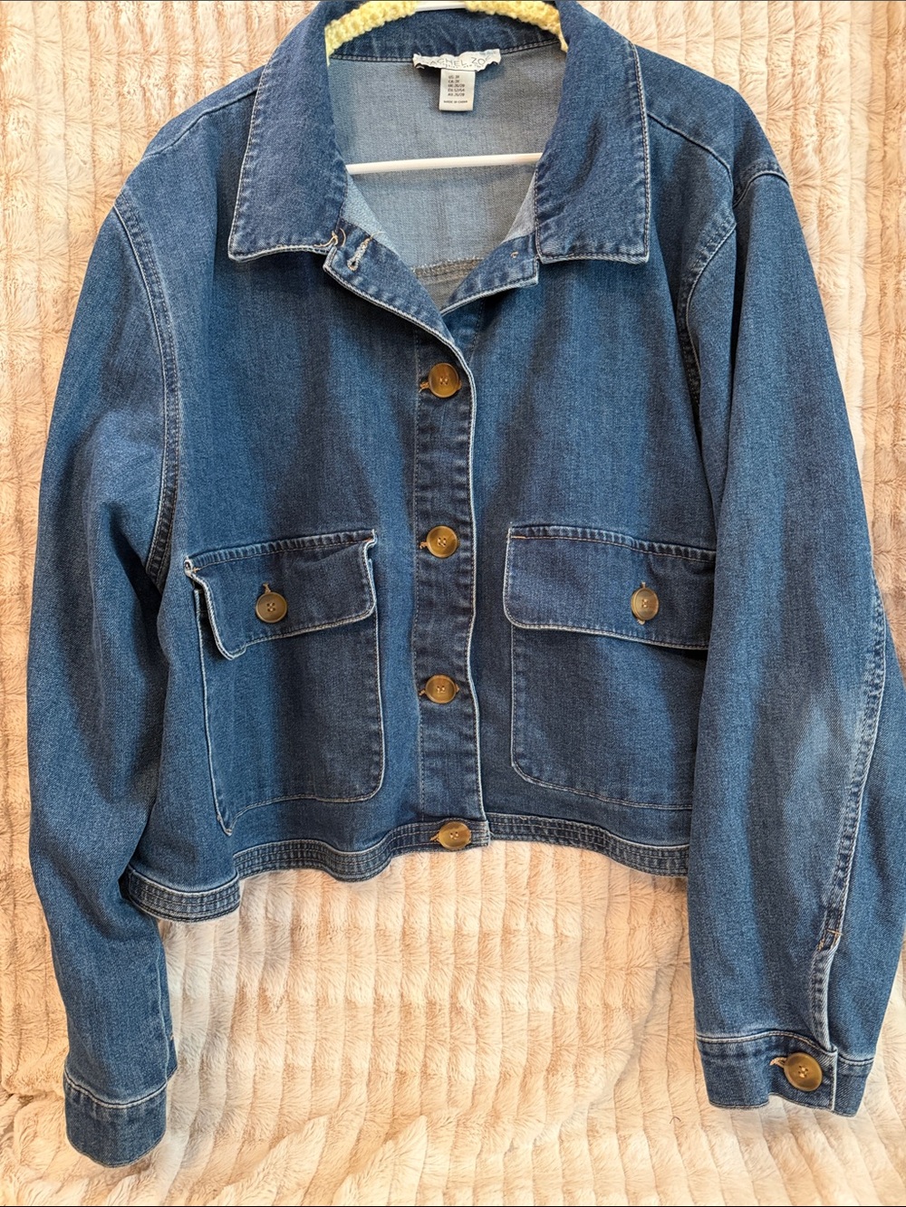 Rachel Zoe Medium Blue Denim Jacket with Button Pockets